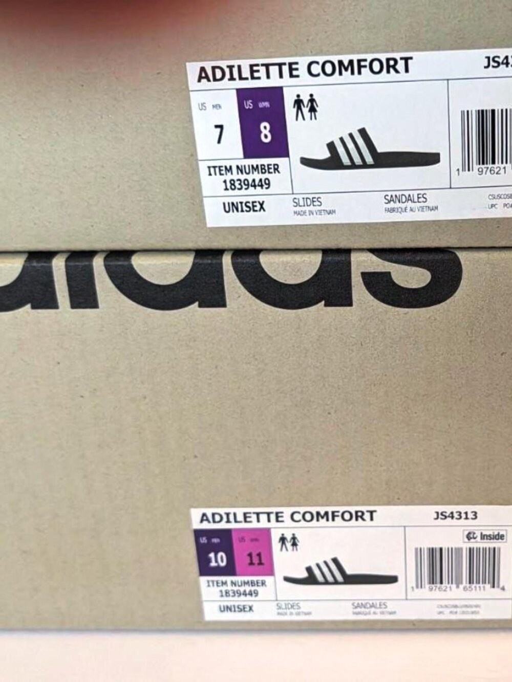 Adidas Adilette Comfort Slides Sizes Men's Sz 7 or 10 or Women’s 8 or 11 - New